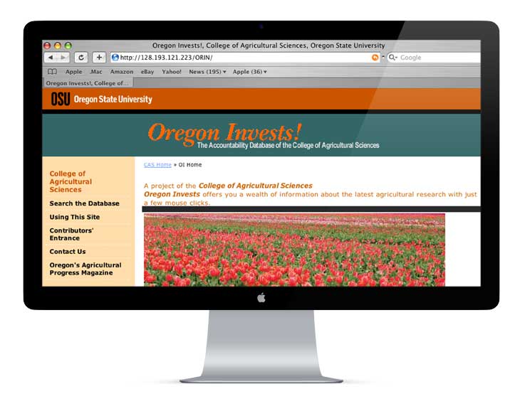 Oregon State University Oregon Invests Web App