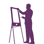 Creative services - Designer at Easel shaped like a mobile phone