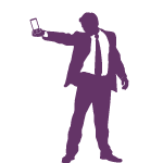 Technical Services- picture of man aiming phone like a gun